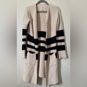 W Sz.XS Anthropology Chaser Striped Cardigan Duster Western Southwest Cowgirl